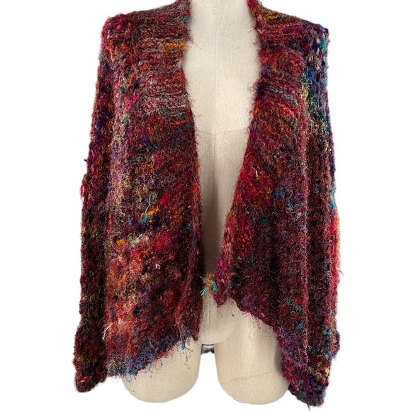 handmade womens shag knit sweater size L multicolored dopamine lagenlook - Picture 9 of 9
